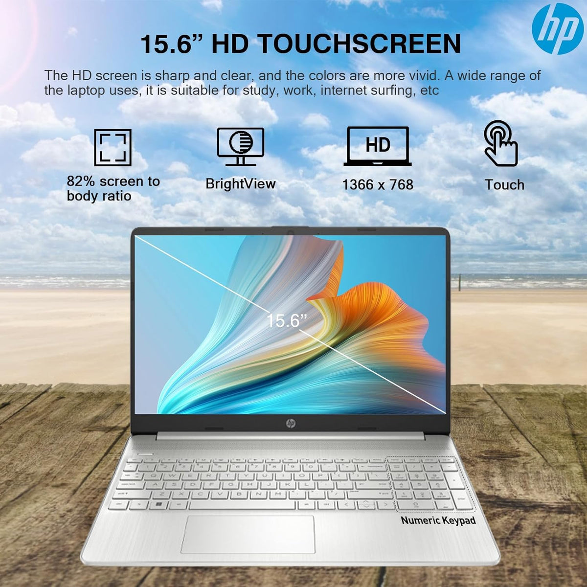 15.6" HD Touchscreen 6-Core i3 16GB RAM 1TB Storage Laptop O43322