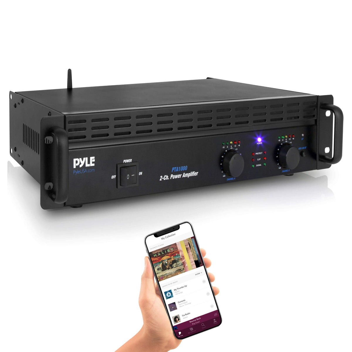1000 Watt 2-Channel Bluetooth Power Amplifier D601