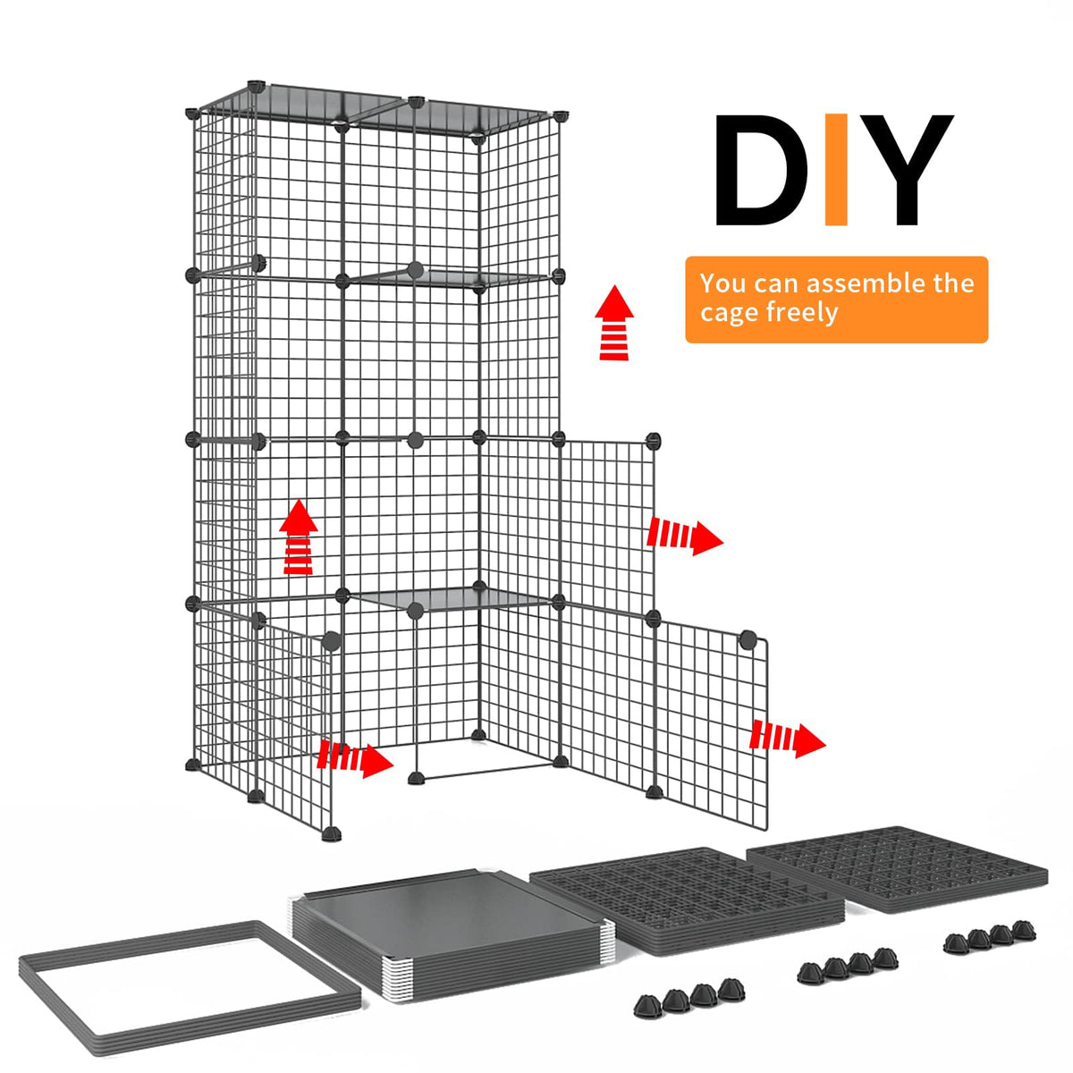 Extra Large 4-Tier Metal Cat Cage with Platforms K367153