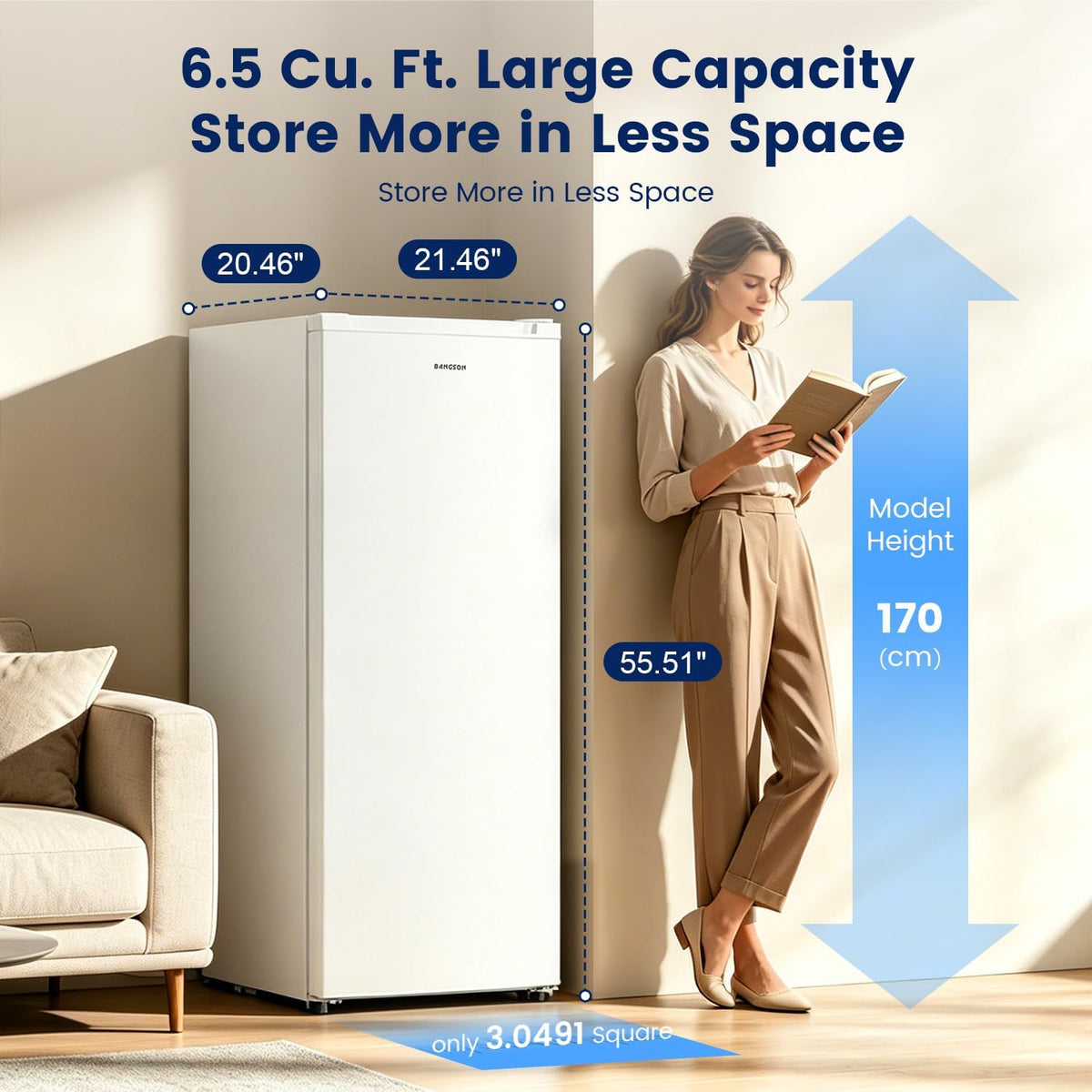 White 6.5 Cu.ft Upright Freezer X667