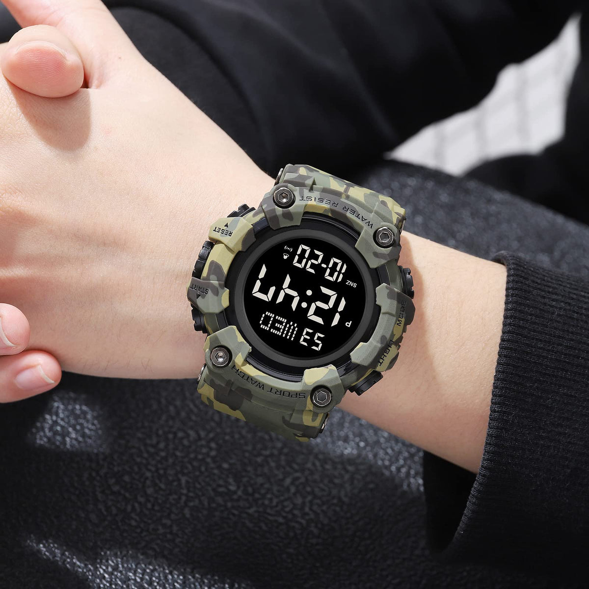 Men Digital Watch Waterproof LED Stopwatch P296