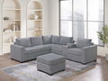 Light Gray Corduroy 4pc Sectional Sofa Set P843288