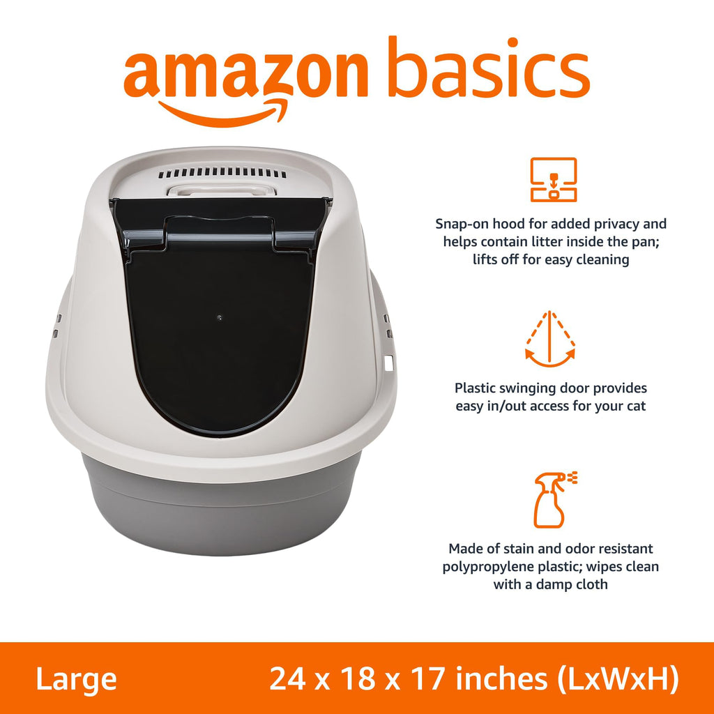 Hooded Enclosed Cat Litter Box with Swinging Door L445226