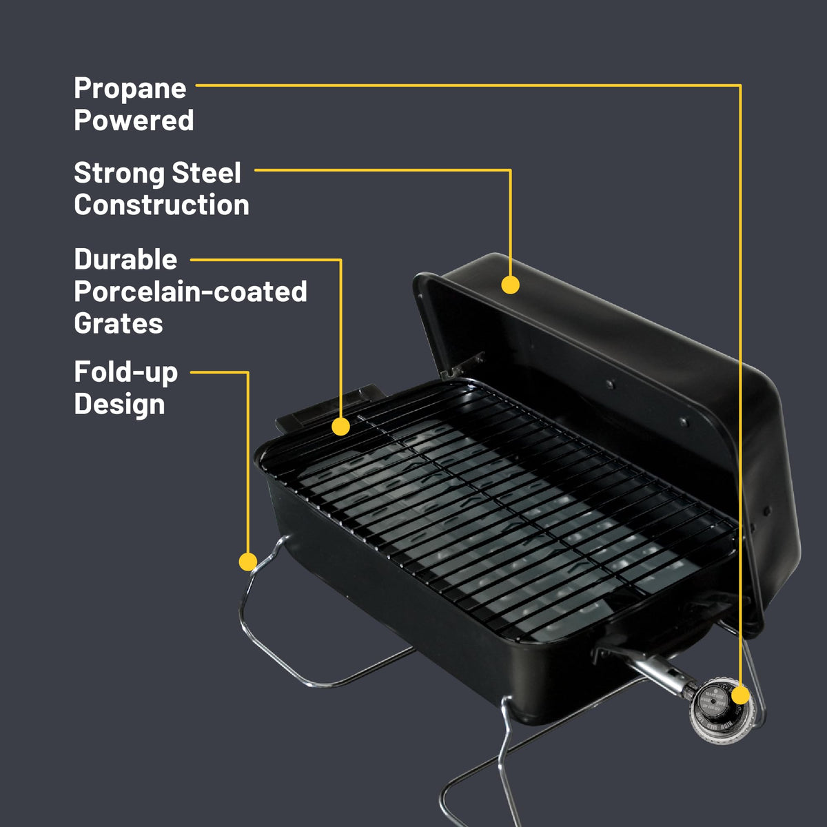 Portable 1-Burner Propane Gas Grill W436358