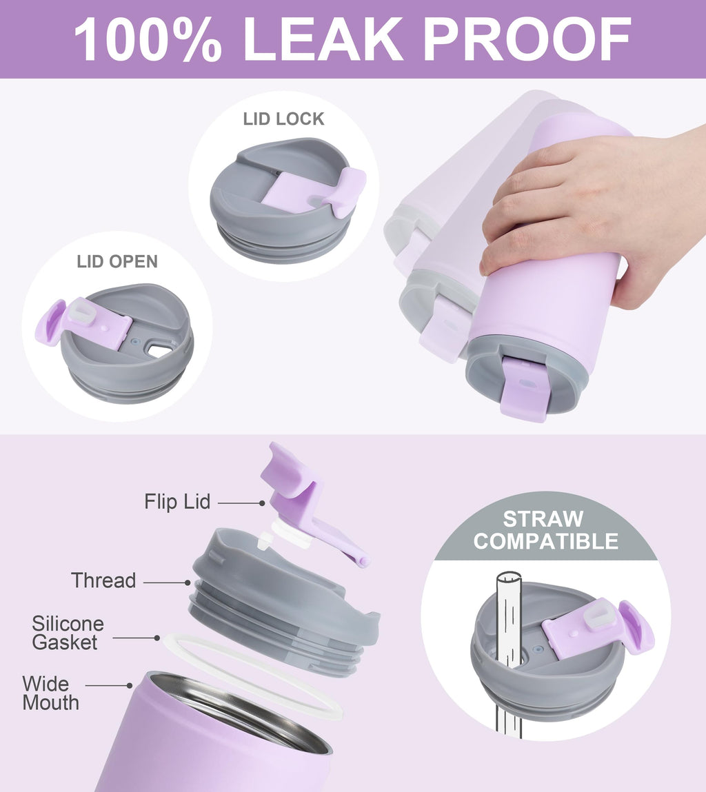 16 oz Leak Proof Stainless Steel Insulated Travel Coffee Mug D751289
