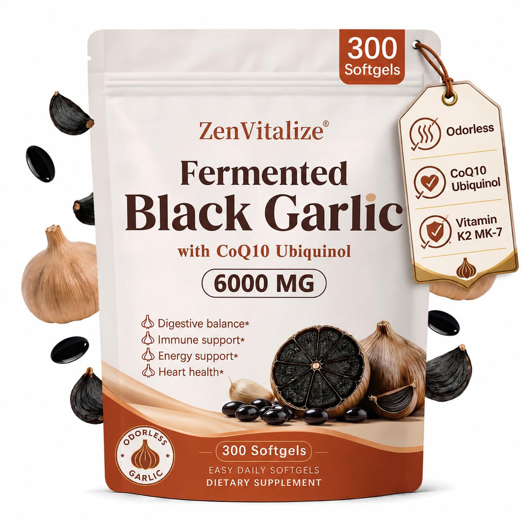 Black Garlic CoQ10 Vitamin K2 Softgels F518039