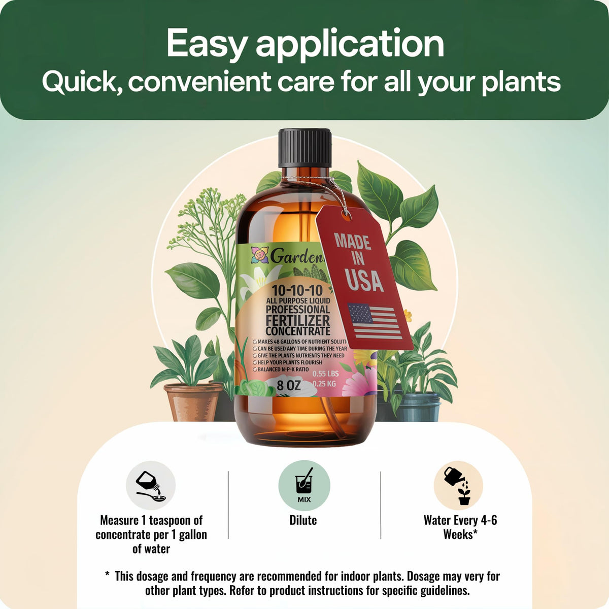 10-10-10 All Purpose Liquid Plant Food Fertilizer Concentrate 8 OZ V66359