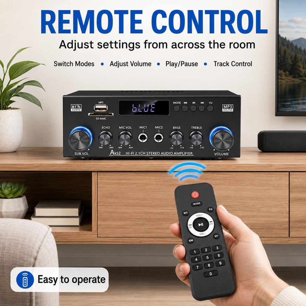Bluetooth 5.0 2.1 Channel 400W Stereo Amplifier C355