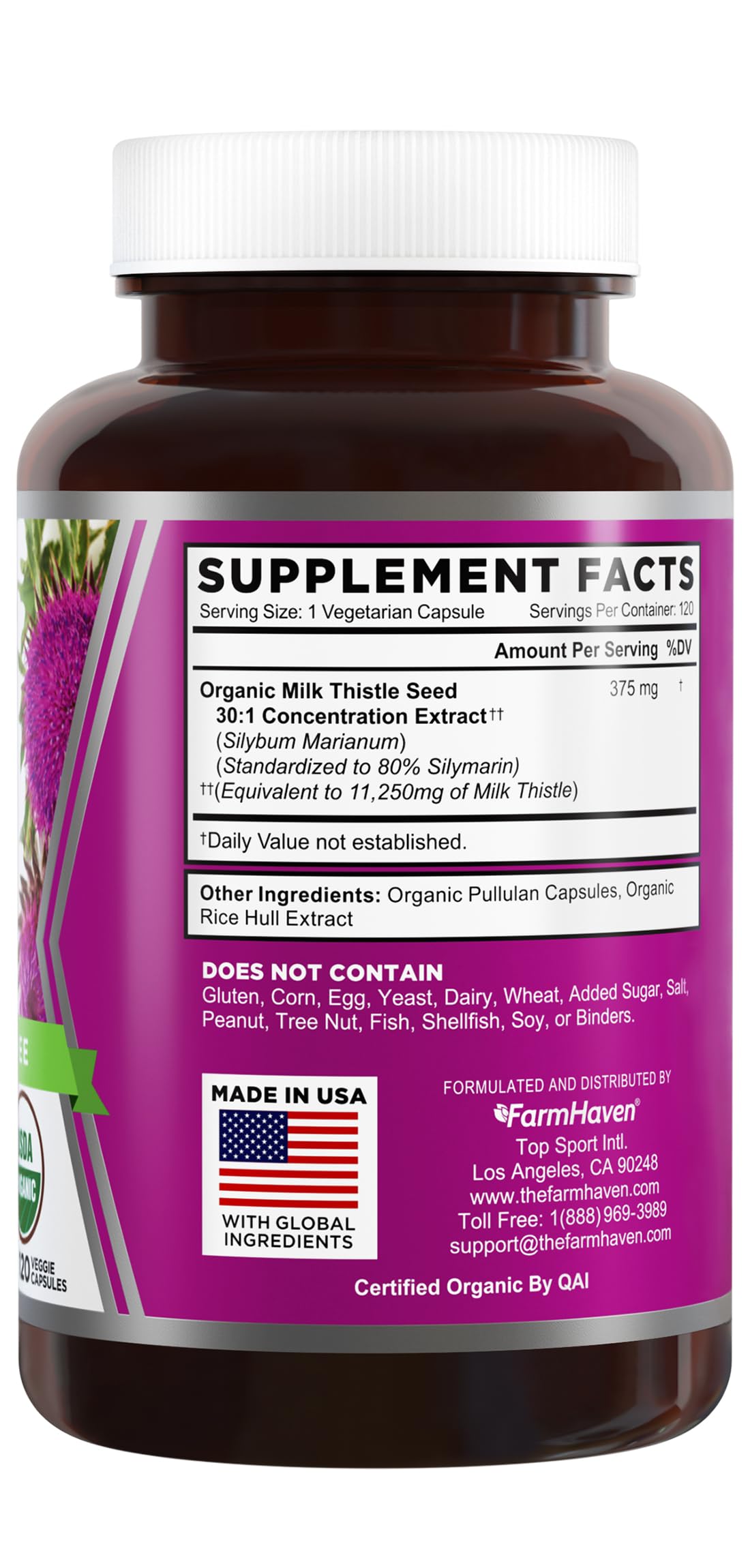 Organic Milk Thistle 120 Vegan Capsules K24508