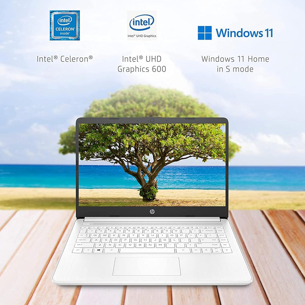 14" Quad-Core Intel Celeron Laptop, 4GB RAM, 128GB, Windows 11 S, White R75590