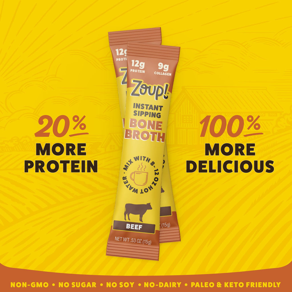 Instant Sipping Bone Broth Mix Beef 0.53 oz Pack of 30 Y35959