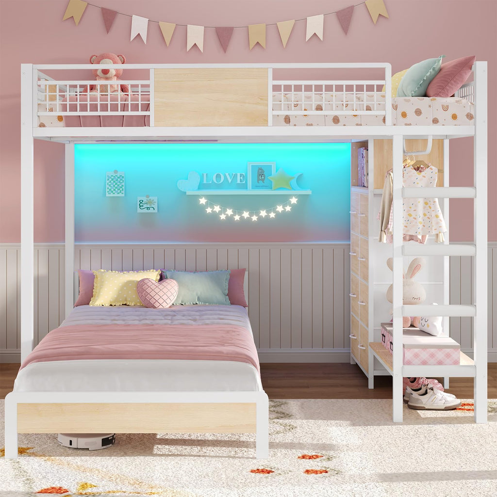 Full Over Twin Bunk Bed with 8 Storage Drawers T81712