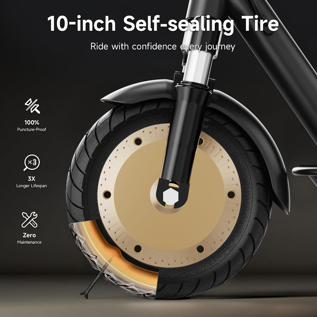 Electric Scooter with Solid Tires, Dual Suspension, Folding L2109