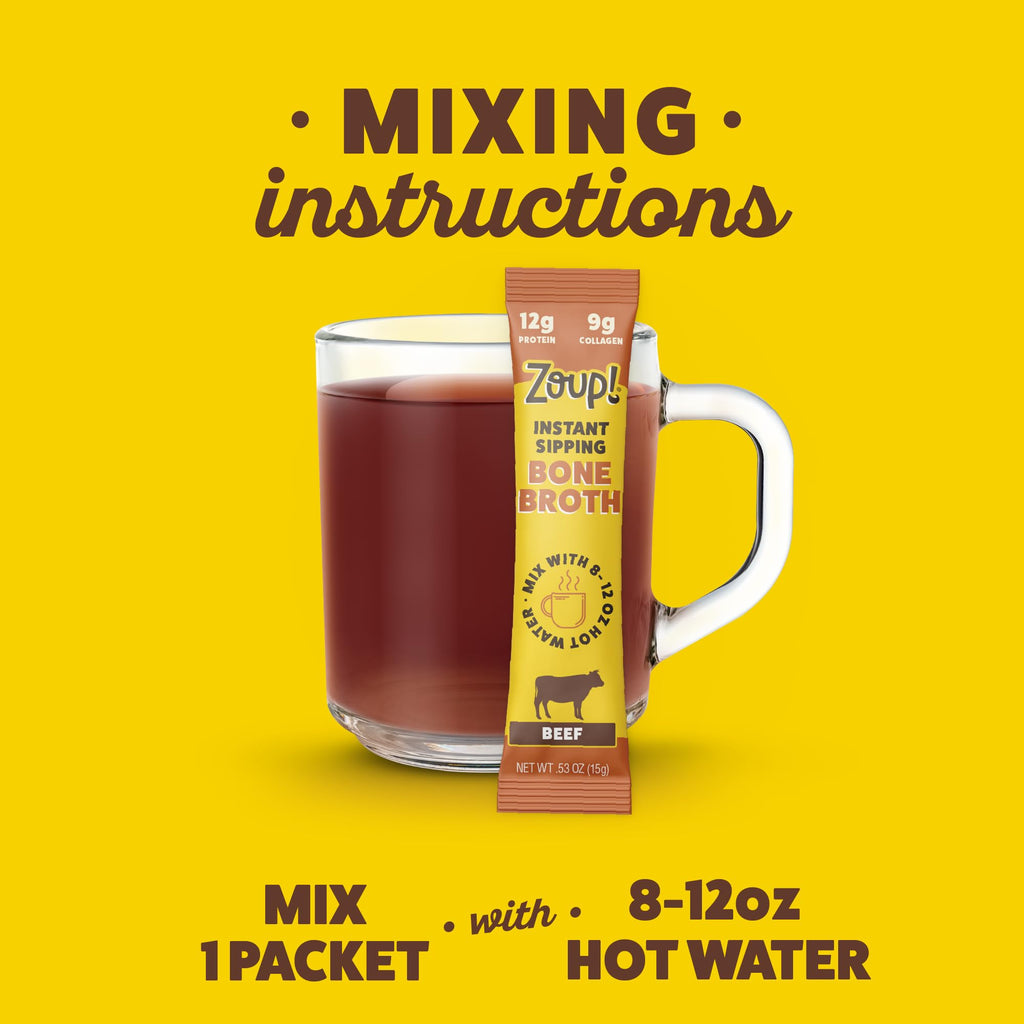 Instant Sipping Bone Broth Mix Beef 0.53 oz Pack of 30 Y35959