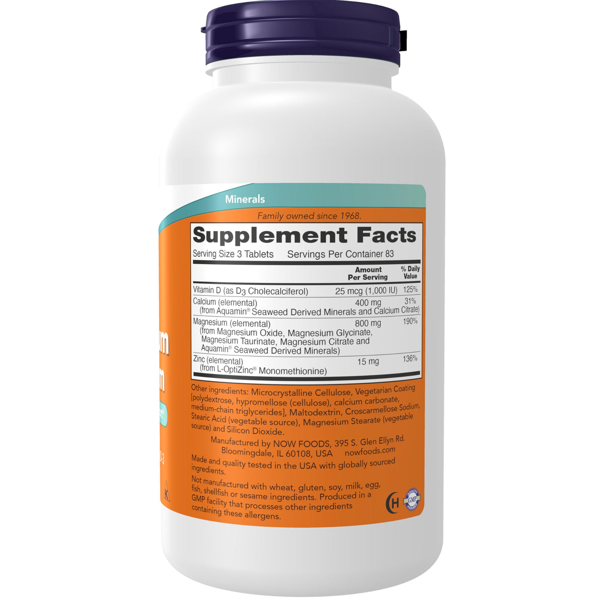 Magnesium & Calcium With Vitamin D3 and Zinc 250 Tabs C645