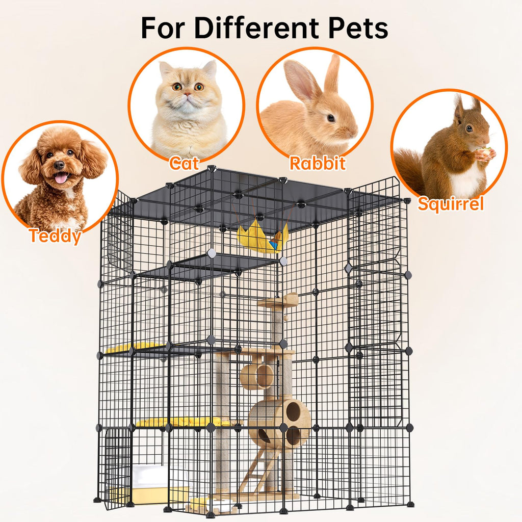 Extra Large 4-Tier Metal Cat Cage with Platforms K367153