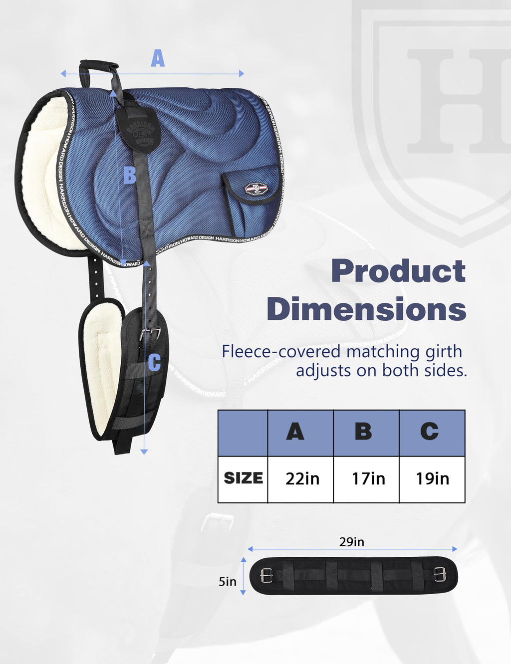 Mesh Bareback Horse Riding Pad with Girth G655