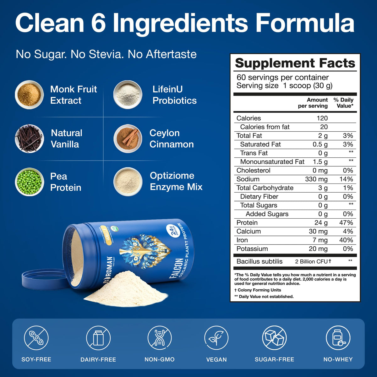 Organic Vegan Vanilla Protein Powder 18 Servings N949064