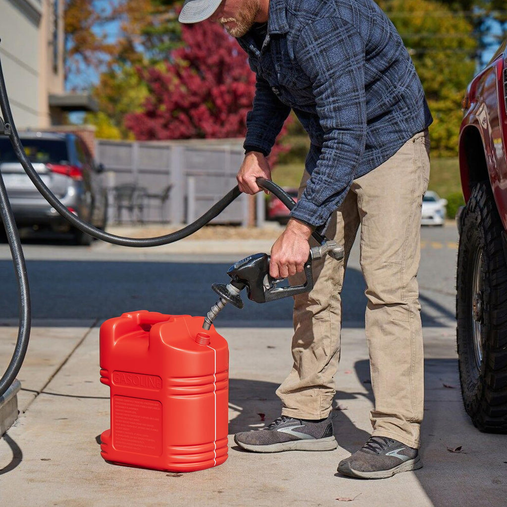 40L Portable Transfer Tank 5 Gal with L-Shaped Handle Red 4PC Q979441