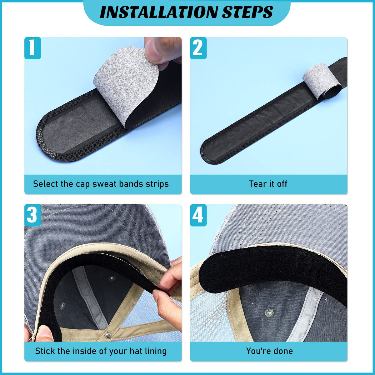 30 Pcs Disposable Hat Sweat Liner M816937
