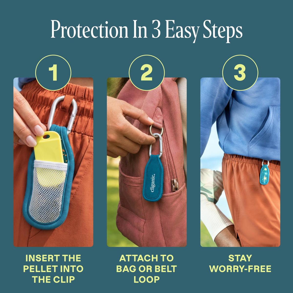 Mosquito Repellent Pack (1 Clip + 2 Refill Pellets) - Natural DEET-Free G640045