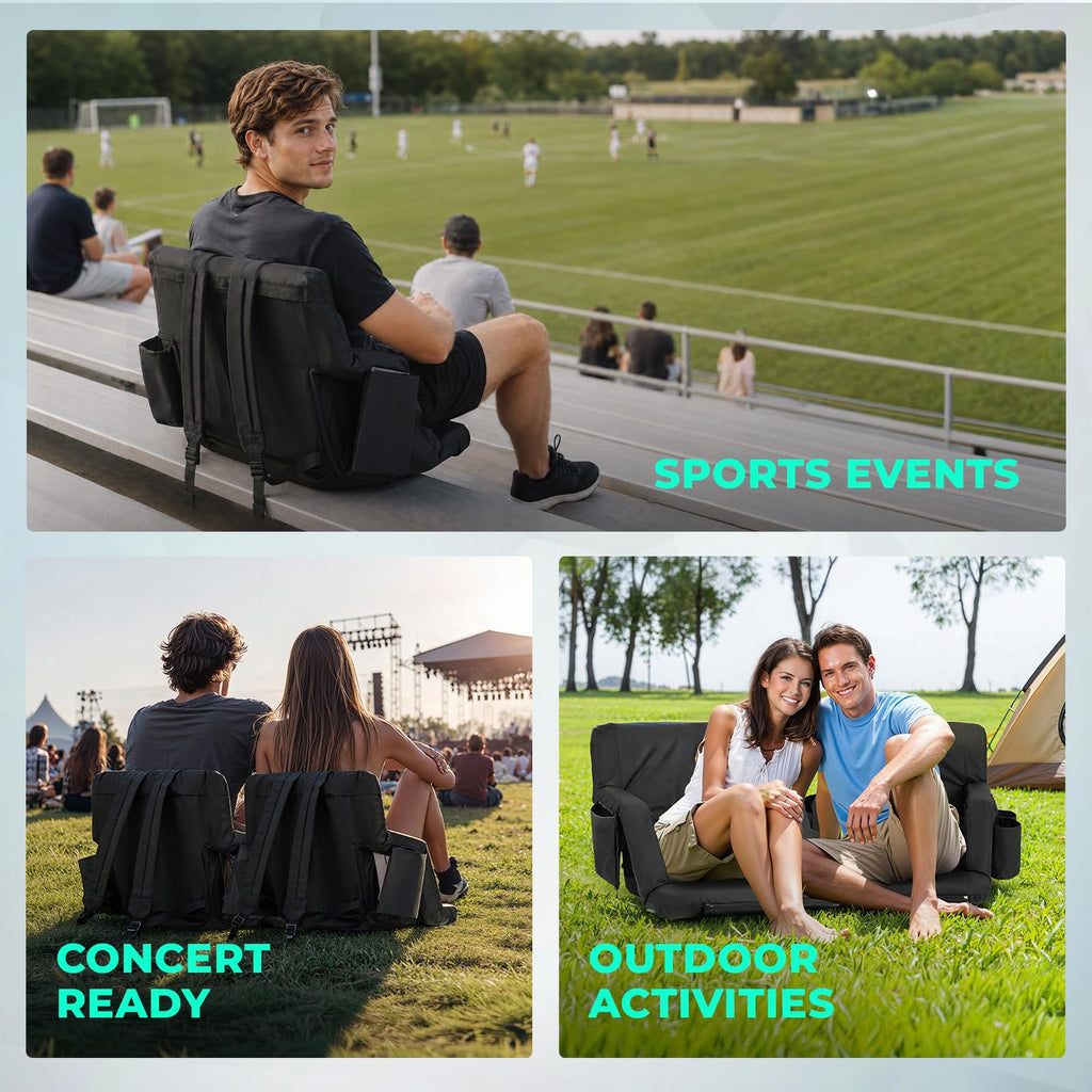 Stadium Seat with Back Support and Armrests 2-Pack L688