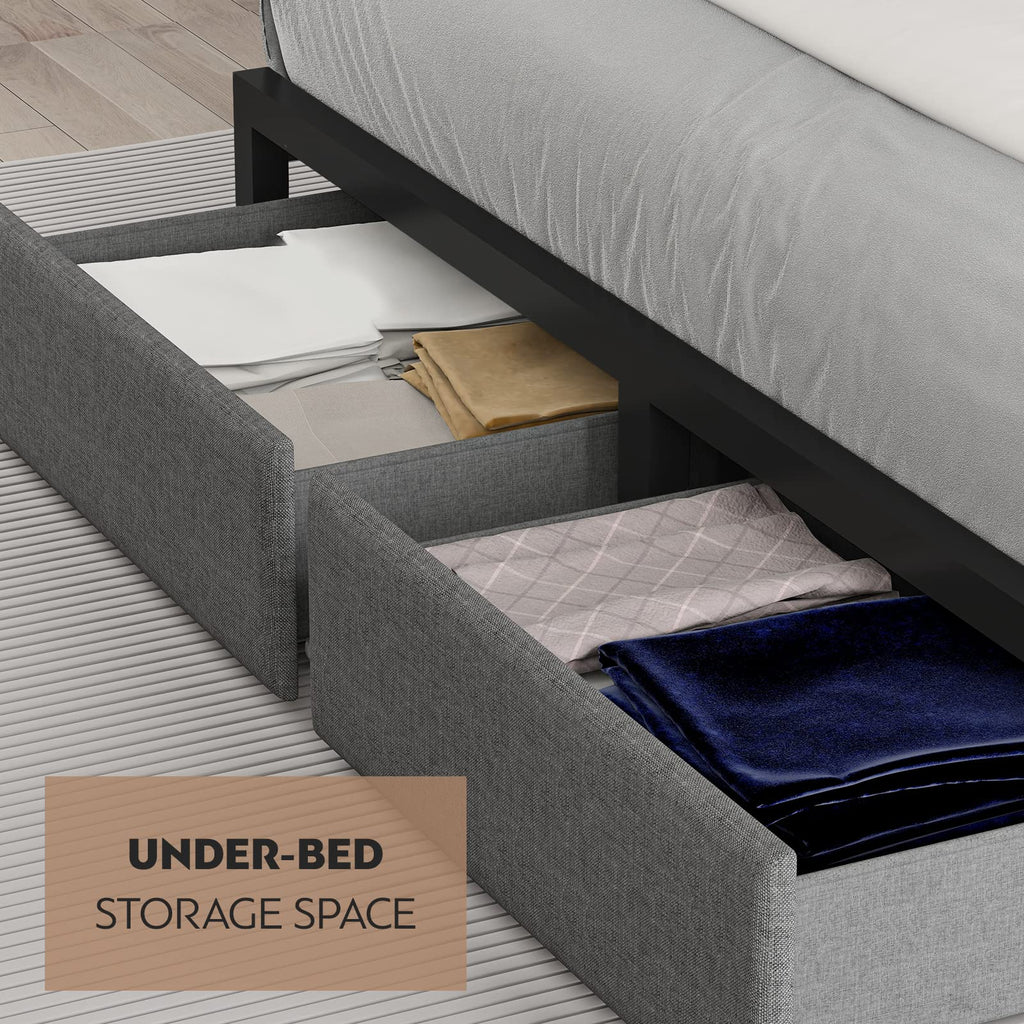 Full Size Storage Bed Frame with Headboard D341681