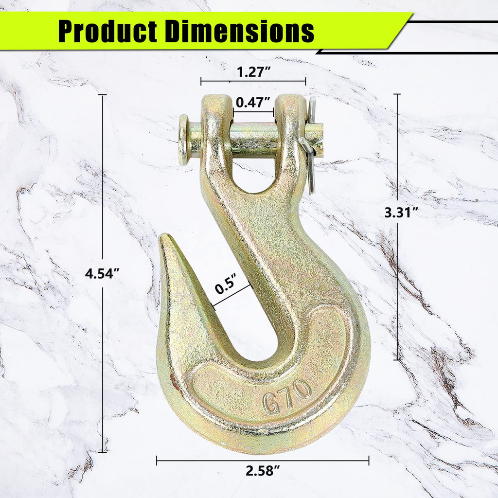3/8 Inch Grade 70 Clevis Grab Hooks 4 Pack Q773