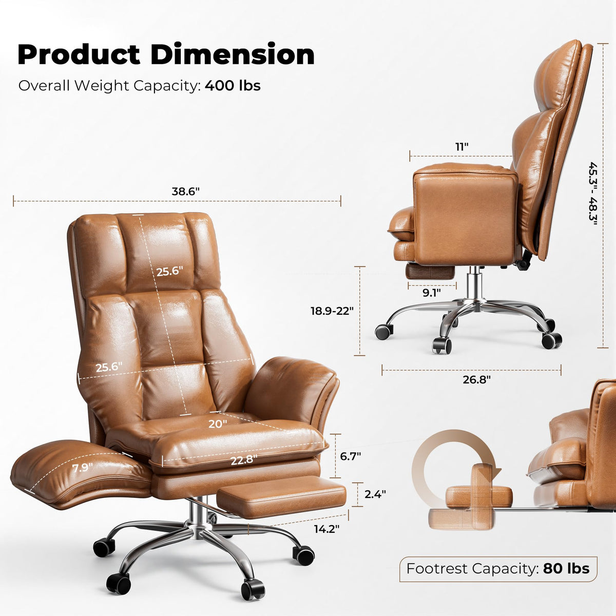 Big and Tall Office Chair with Flip Armrests V486
