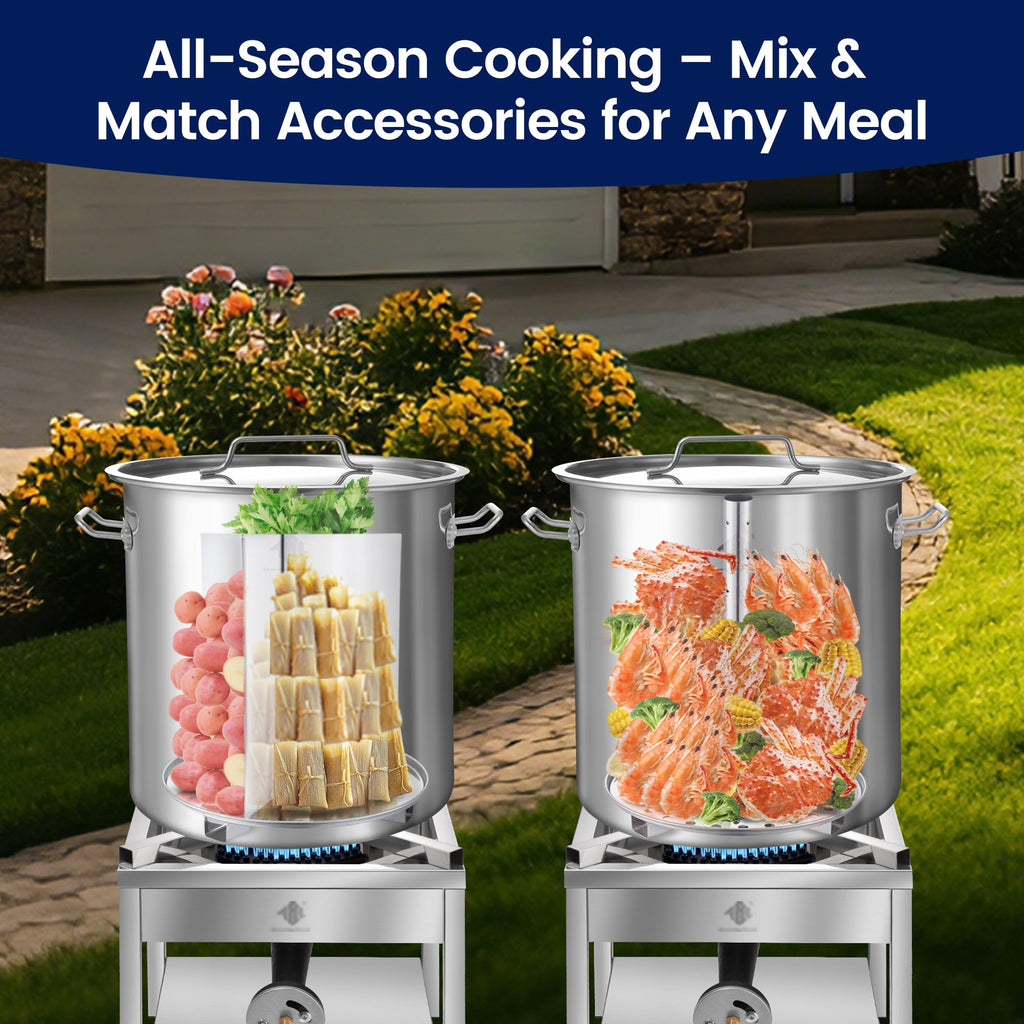 40QT Stainless Steel Stockpot with Basket K617