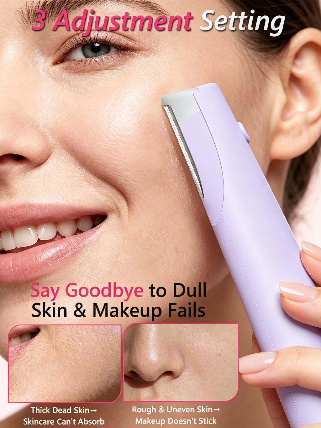 Sonic Facial Hair Remover with LED Light, 4 Replacement Blades S7731