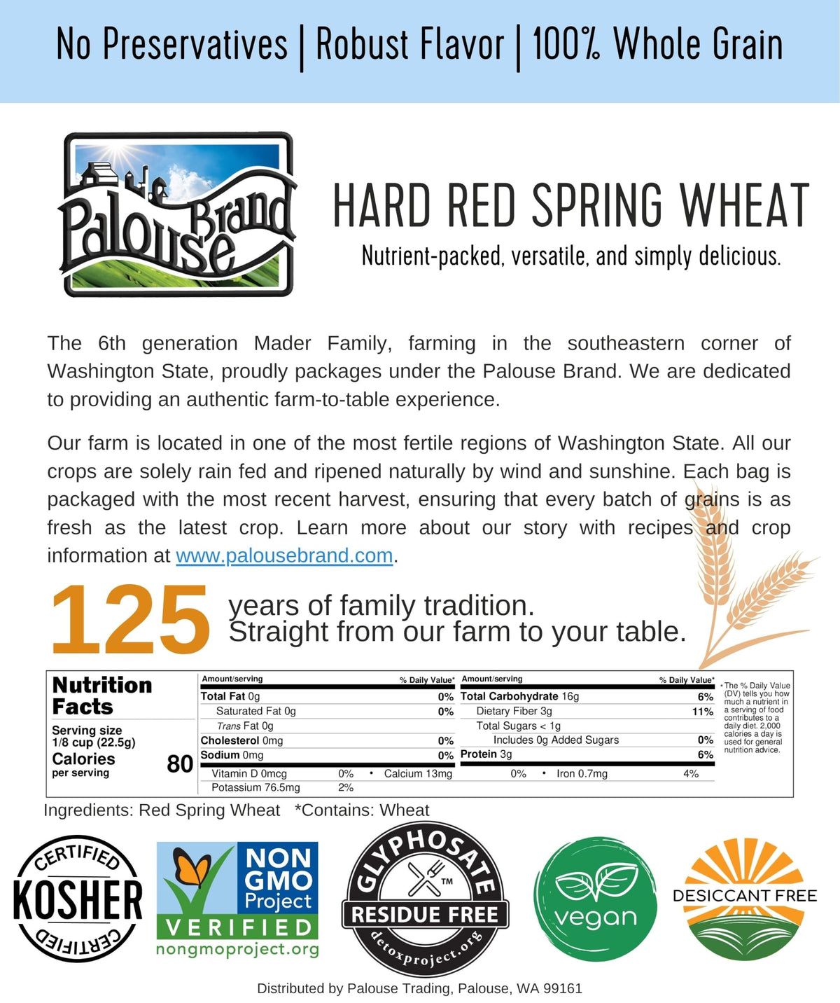 Hard Red Spring Wheat Berries 25 LBS Bag Z5393