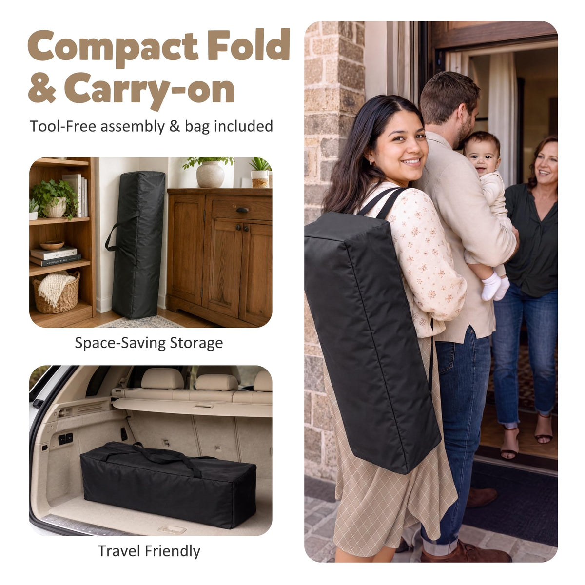 4 in 1 Foldable Pack and Play with Bassinet & Changing Table P25139