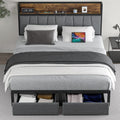 Full Size Storage Bed Frame with Headboard D341681