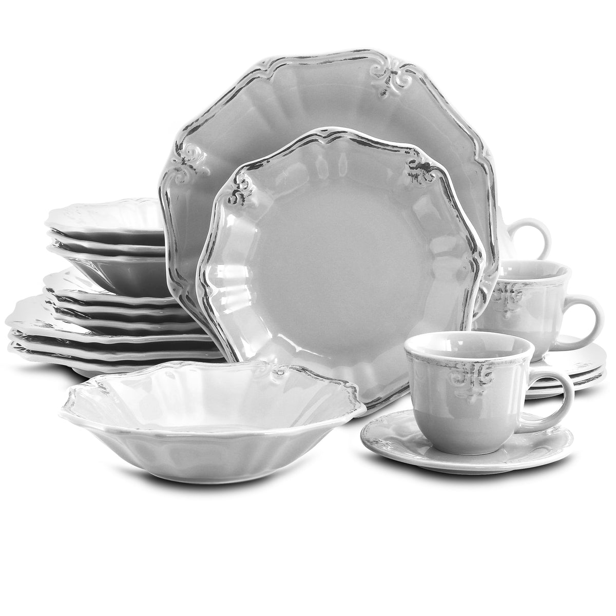 White 20-Piece Dinnerware Set Y596