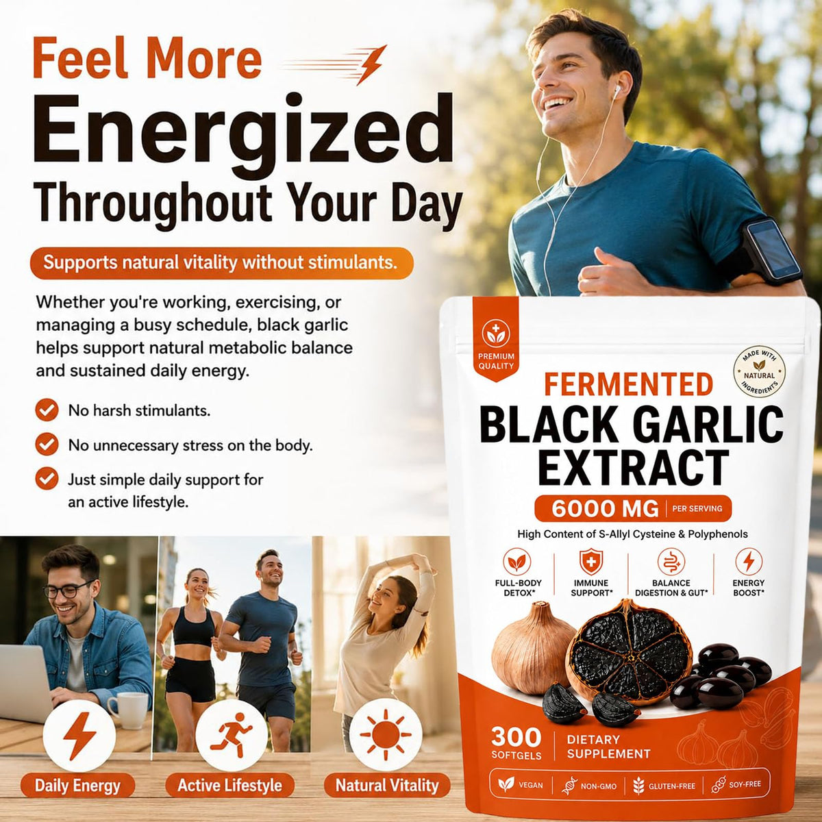 Black Garlic Extract Capsules, 300 Softgels W466639