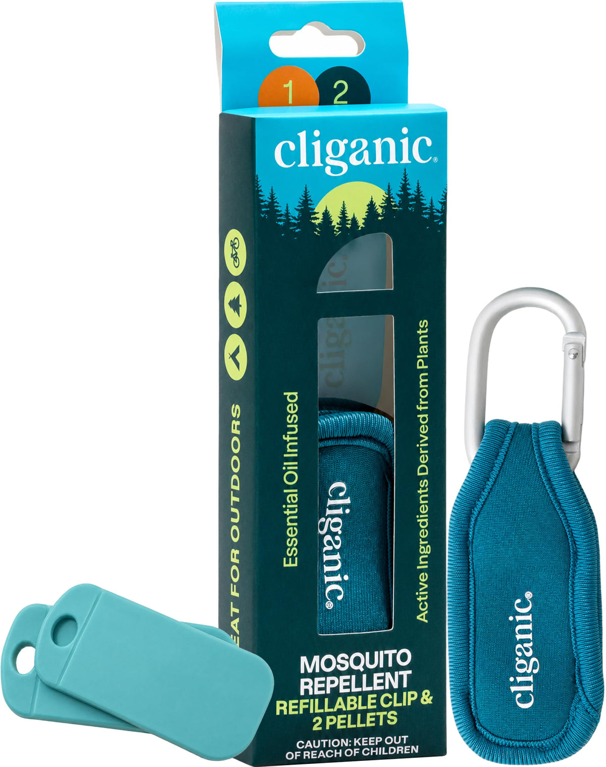 Mosquito Repellent Pack (1 Clip + 2 Refill Pellets) - Natural DEET-Free G640045