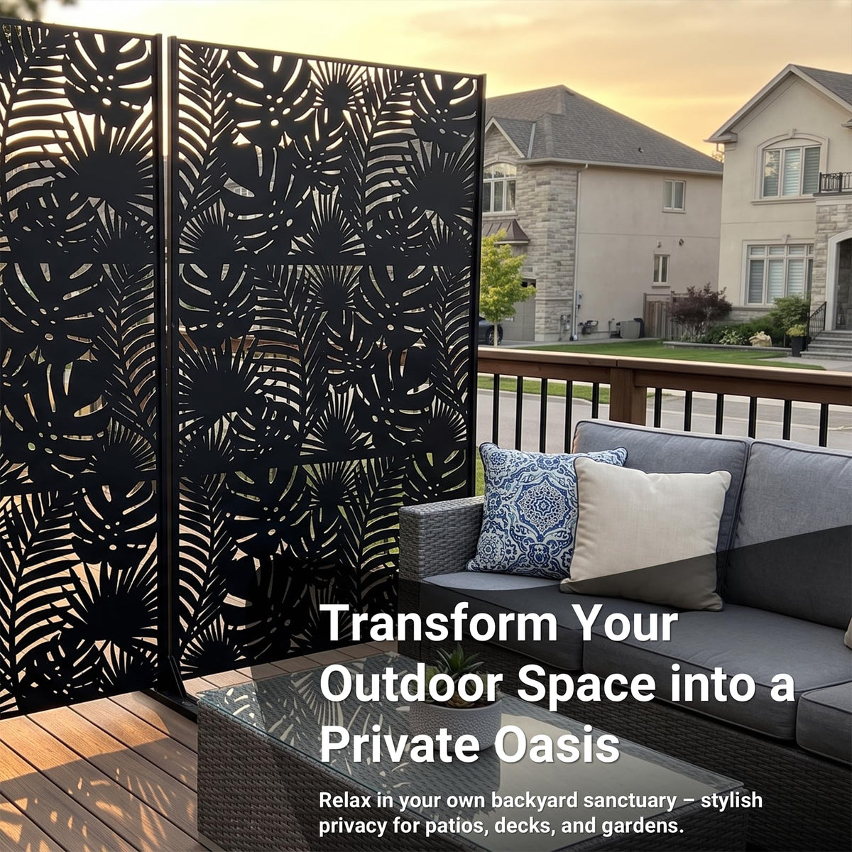72in Laser Cut Steel Privacy Screen Y89786