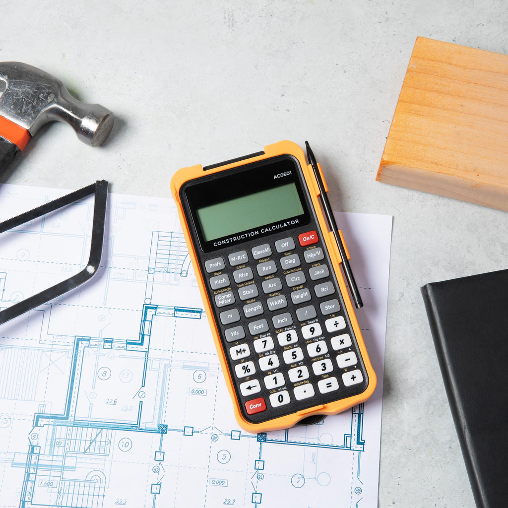 Construction Calculator with Writing Tablet, Feet Inch Fraction Q86662