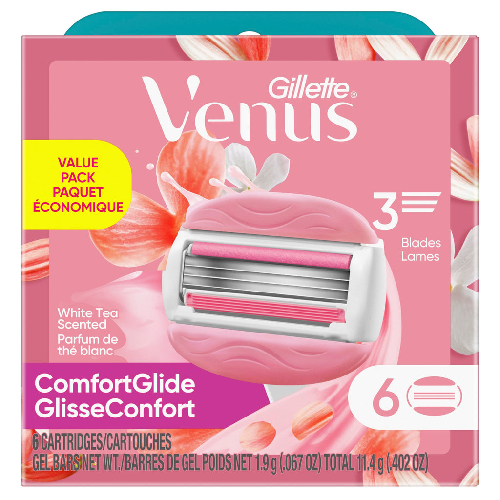 White Tea 3-Blade Razor Refills, 6 Count G64490