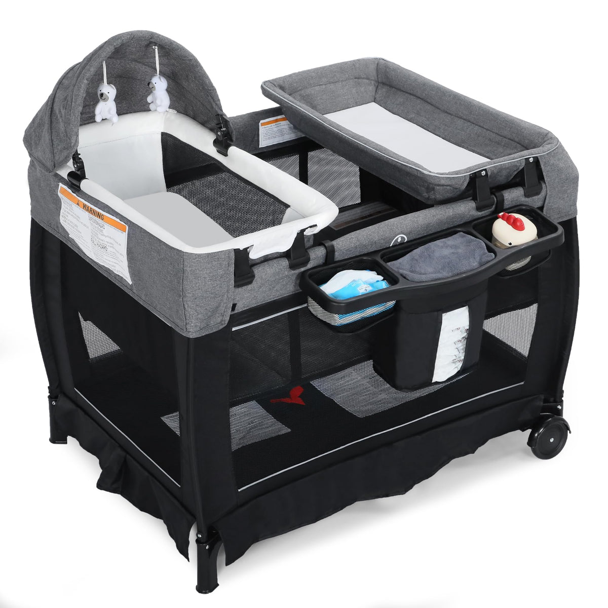 4 in 1 Foldable Pack and Play with Bassinet & Changing Table P25139