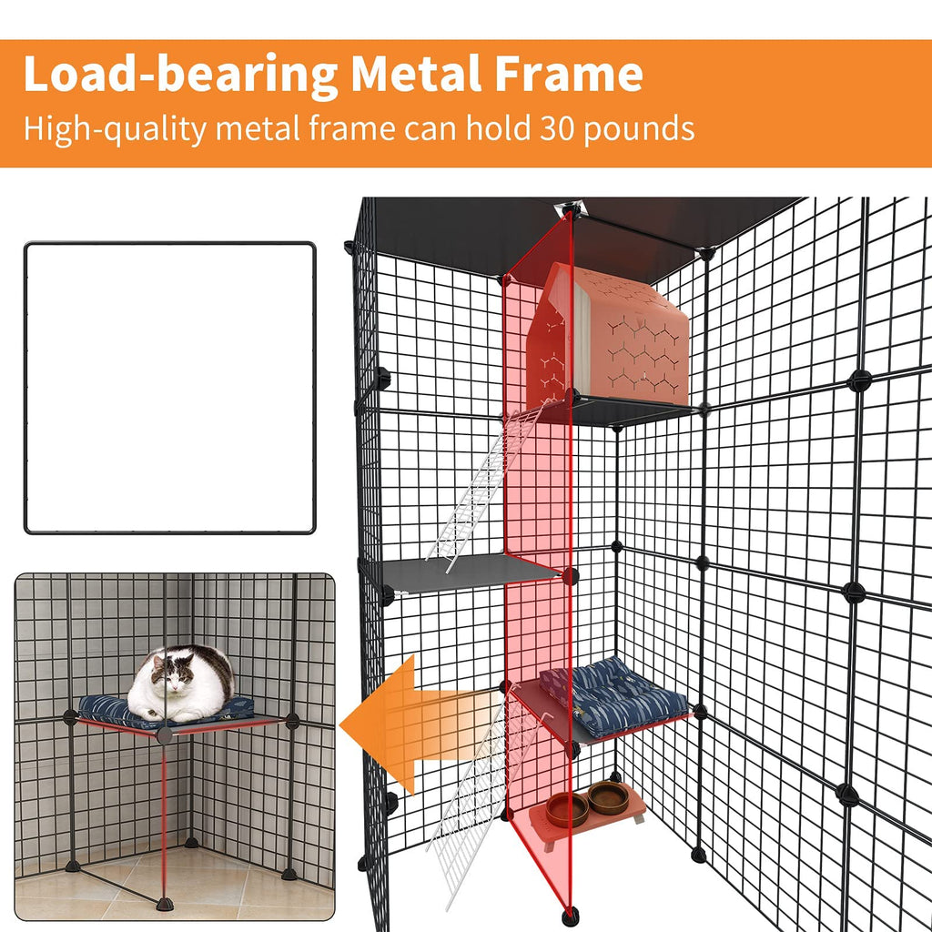 Extra Large 4-Tier Metal Cat Cage with Platforms K367153
