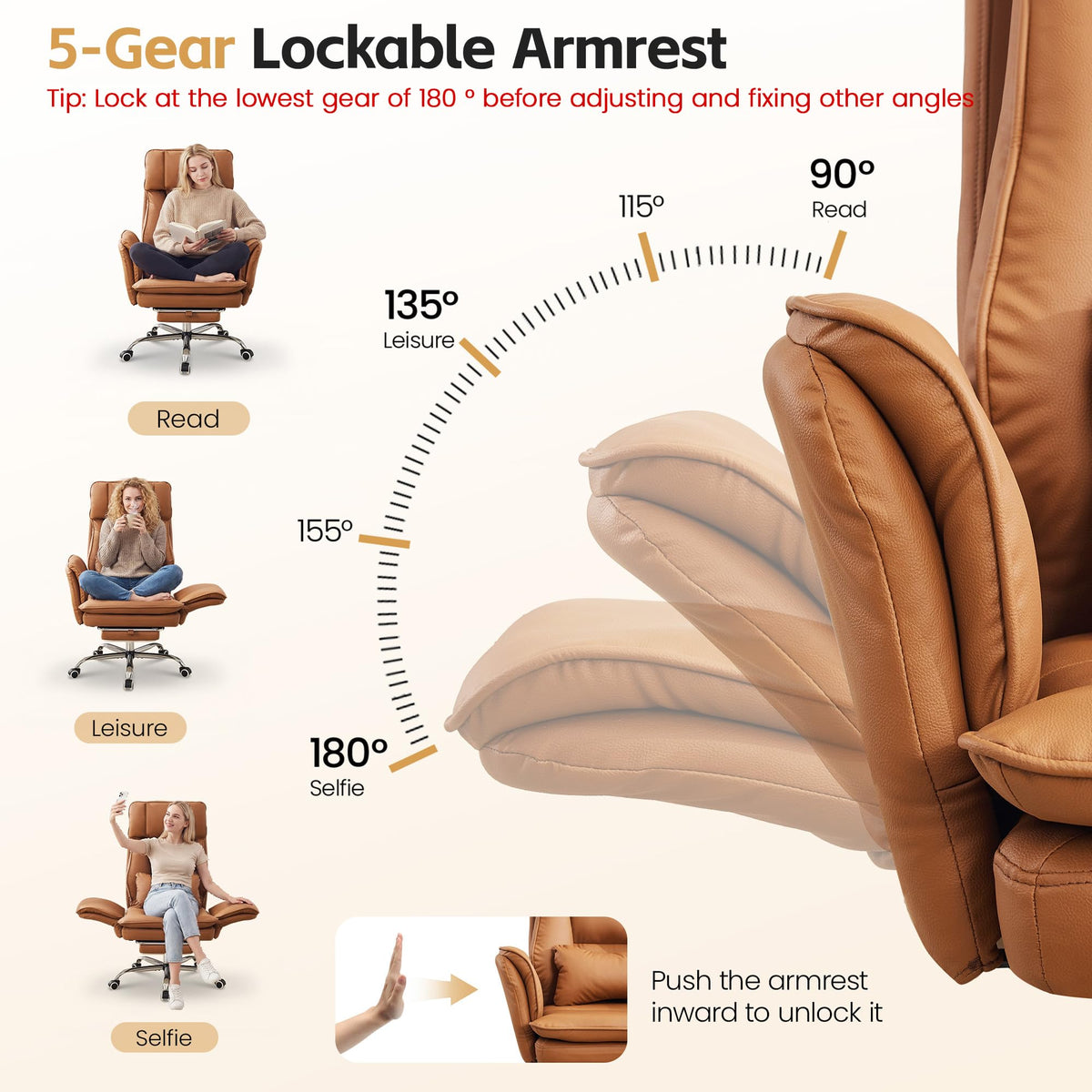 Big and Tall Office Chair with Footrest Y6282