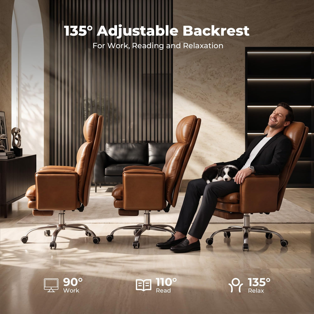 Big and Tall Office Chair with Flip Armrests V486