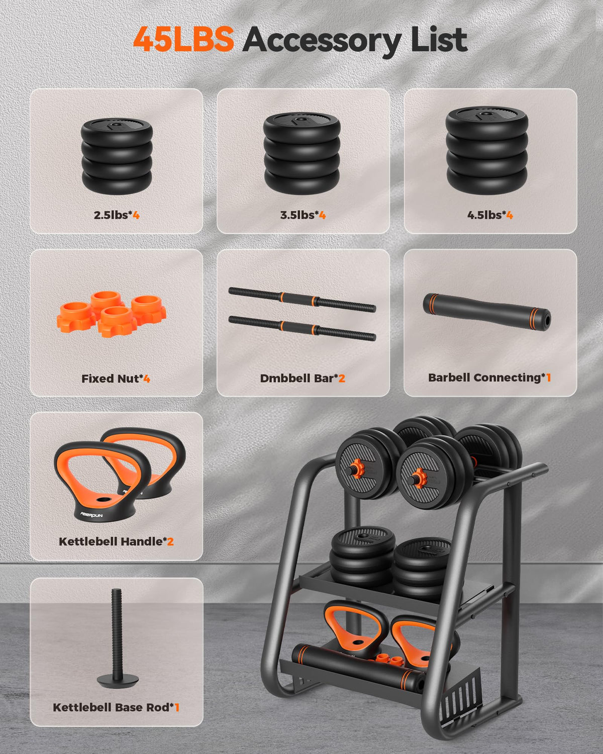 Adjustable Dumbbells Free Weight Set with Connector T19141