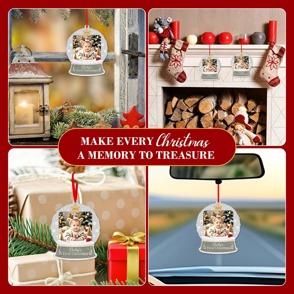 Baby's First Christmas Ornament 2026 Acrylic Photo Frame Ornament W8051