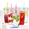 16 oz Plastic Tumbler Cup with Lid and Straw, 6 Pack T582102