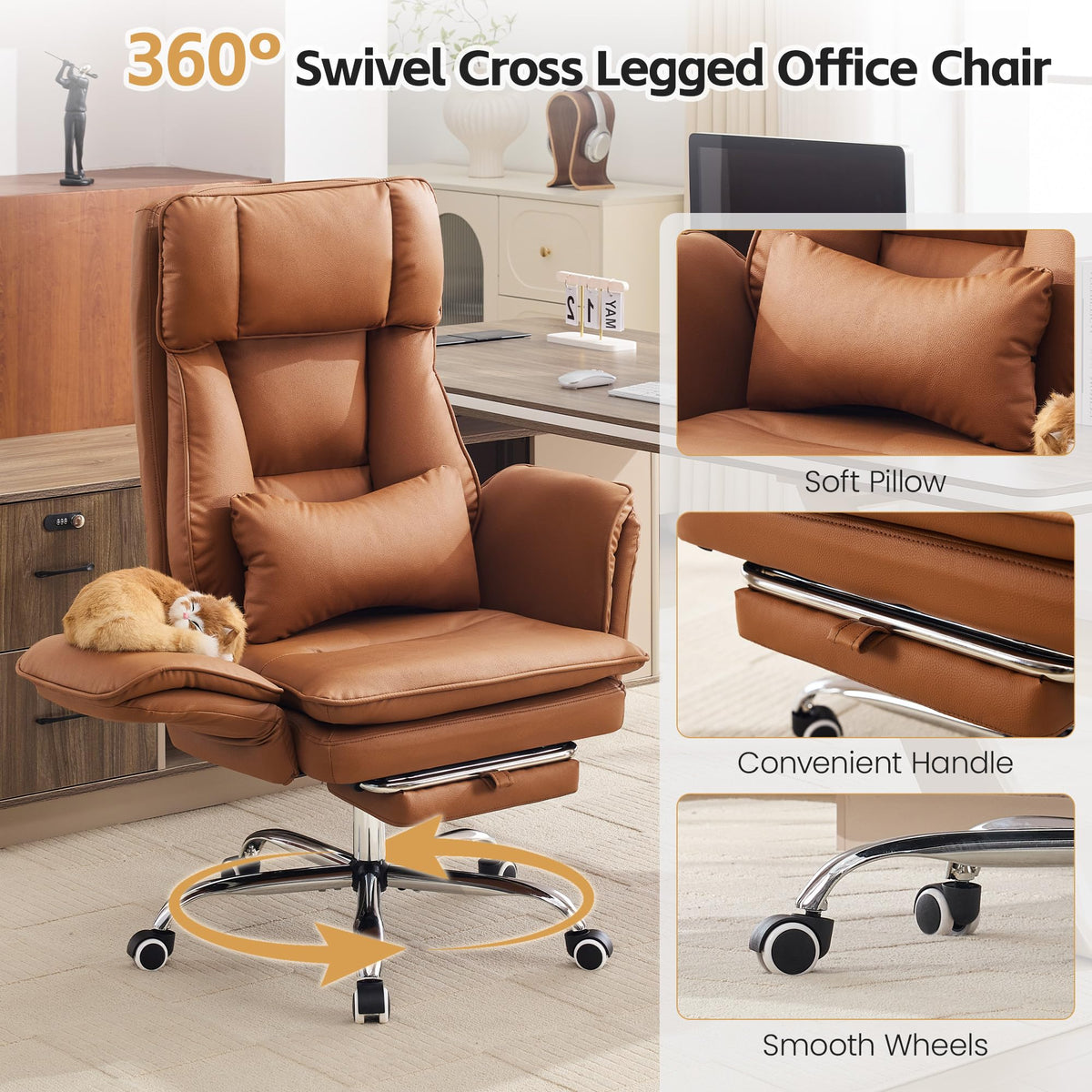 Big and Tall Office Chair with Footrest Y6282