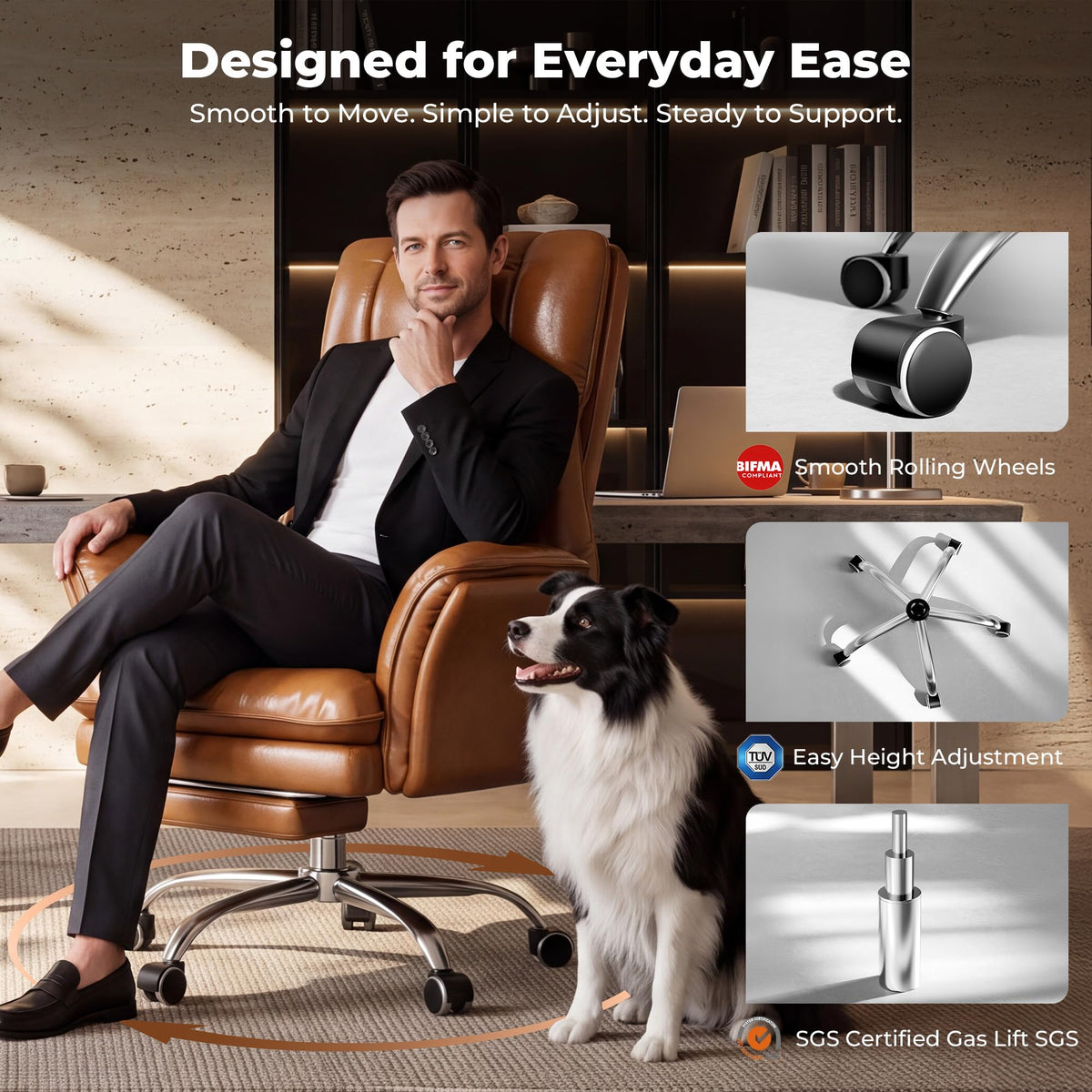 Big and Tall Office Chair with Flip Armrests V486