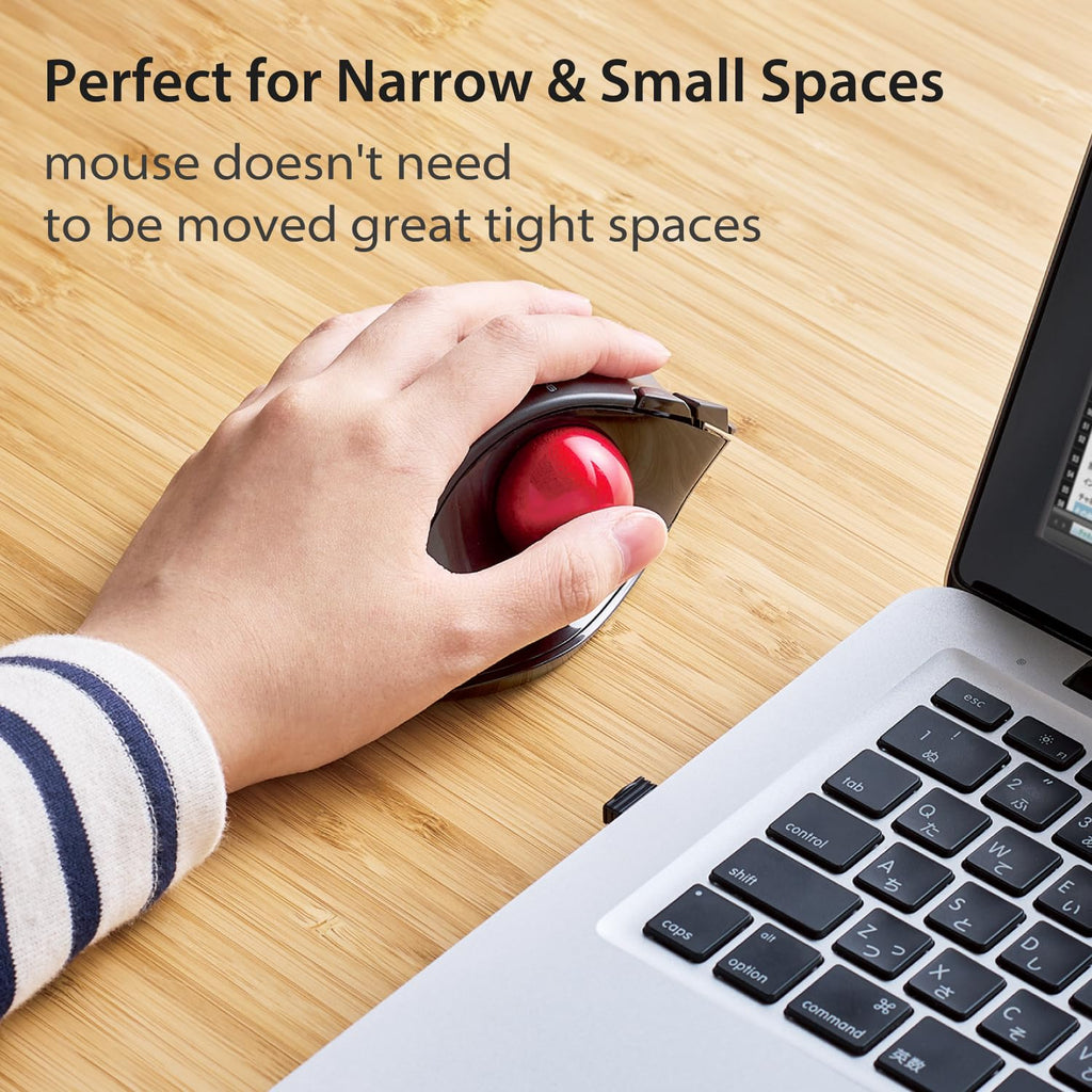Wireless Left Handed Thumb Control Trackball Mouse Q950